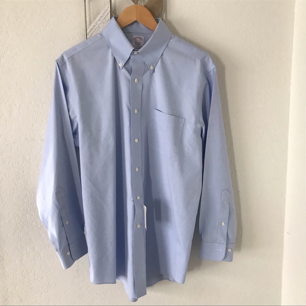 NWT Brooks Brothers Traditional Oxford Polo Blue Button Down Dress Shirt